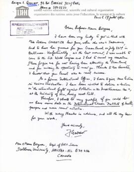 Correspondence with Jacques E. Godchot of United Nations Educational, Scientific and Cultural Org...