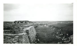 Photograph of the inner moat between the town and King's bastion at the Fortress of Lousibourg
