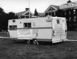 Photograph of intramural information site at orientation week