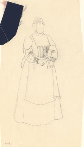 Costume design for unidentified woman