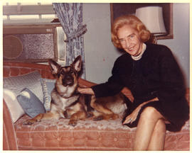 Photograph of Dorothy Johnston Killam with a dog