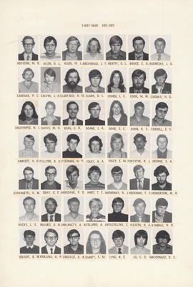 Composite photograph of the Faculty of Medicine - First Year Class, 1971-1972 (Addison to MacDonald)
