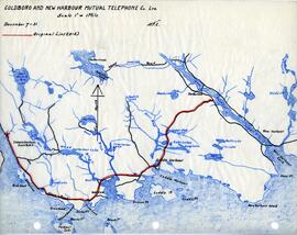 Map of Goldboro and New Harbour Mutual Telephone Company's telephone line