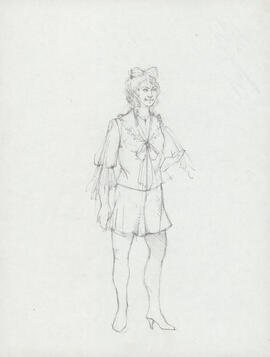 Costume design for woman with bow