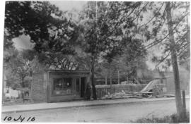Photograph of a building being demolished on [Sackville?] street near [South Park?] in Halifax No...