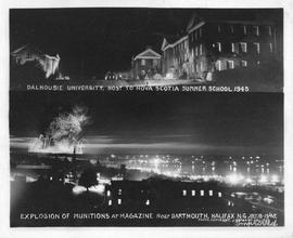 Photograph of Dalhousie University and the explosion of munitions at a magazine