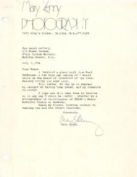 Letter from Mary Kenny to Roger Savage