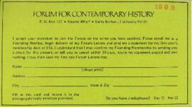 Correspondence with the "Forum for Contemporary History"