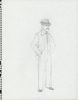 Costume design for man in two-piece suit