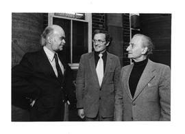 Photograph of David Braybrooke, Marcel Malherbe, and Paul Chancy
