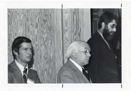 Photograph of Stewart McInnes, Henry Hicks, and Michael Ellis at the Dalplex Campaign kick-off re...