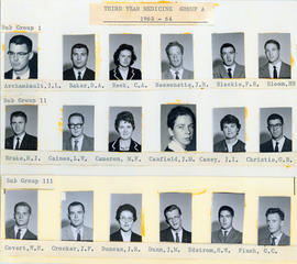 Photograph of Third Year Medical Students Group A : Class of 1963-1964