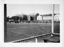 Photograph of a football game at Dalhousie University