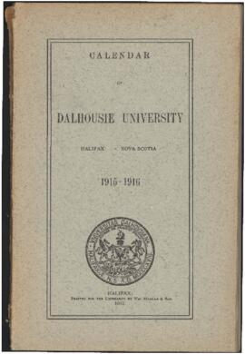 Calendar of Dalhousie University, Halifax, Nova Scotia : 1915-1916