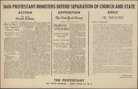 1600 Protestant Ministers Defend Separation of Church and State : [poster]