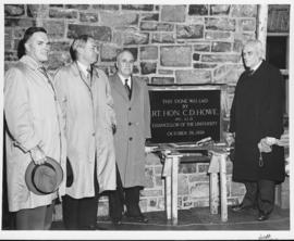 Photograph of the cornerstone laying ceremony of Howe Hall