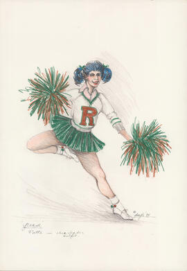 Costume design for Patti in cheerleading outfit