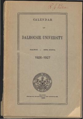 Calendar of Dalhousie University, Halifax, Nova Scotia : 1926-1927