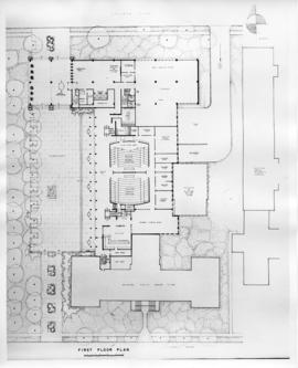 Drawing of the layout of the first floor of the Sir Charles Tupper Medical Building