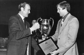 Photograph of Greg Wilson and W. A. MacKay : Climo Trophy presentation