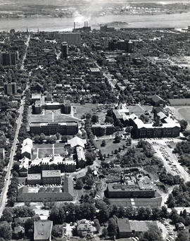 Aerial photograph of Dalhousie University and Halifax