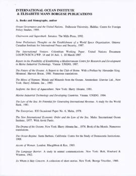 Lists of Elisabeth Mann Borgese's publications