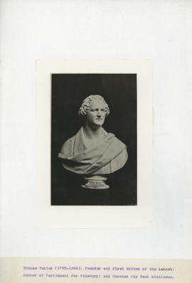 Photograph of Thomas Wakley bust (1795-1862)