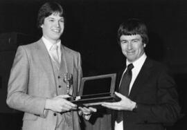 Photograph of Phil Perrin and Al Scott : Volleyball award presentation