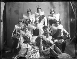 Photograph of a Carnival group in Alice in Wonderland costumes