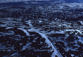 Photograph of a terrain with snow near Frobisher Bay, Northwest Territories