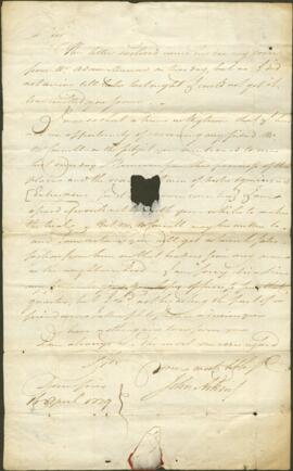 A letter from John Aiken to James Dinwiddie