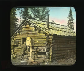 Photograph of a log cabin