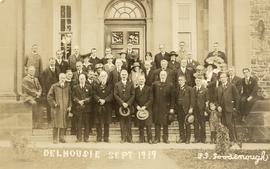 Postcard with a photograph of attendees at a Dalhousie University reunion