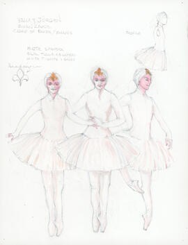 Costume design for corps of Brides/Swans