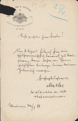 Letter from Gustav Mahler