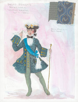 Costume design for Dancing Master at the ball : Act 2