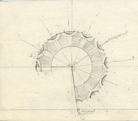 Conical projection drawing of the Dalhousie University mace