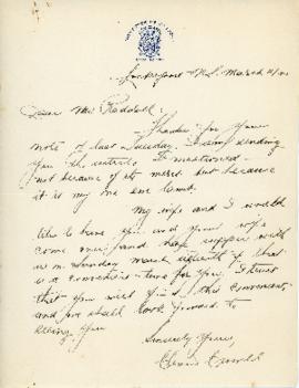 Correspondence between Thomas Head Raddall and Clement W. Crowell, and Esther