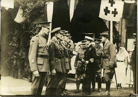 HRH Prince Edward VIII inspects the troops at the Stationary Hospital