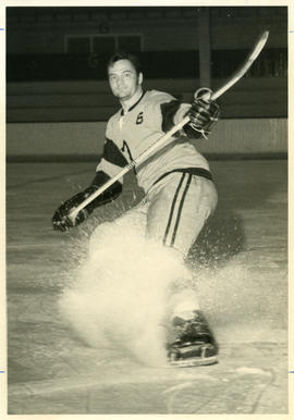 Photograph of Pierre Gagne of the Dalhousie University hockey team