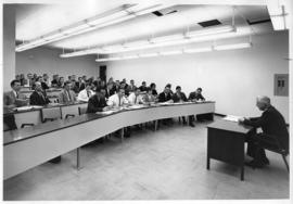 Photograph of Robert T. Donald lecturing