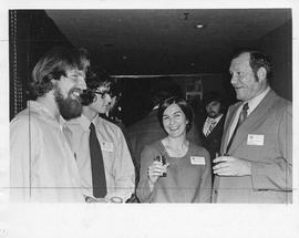 Photograph of Andy Watt, Sandra Oxner, Bruce Irwin, and an unidentified person