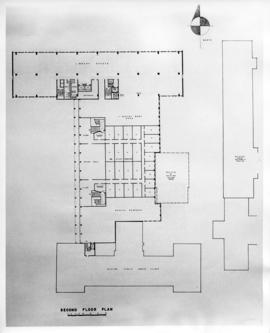 Drawing of the layout of the second floor of the Sir Charles Tupper Medical Building