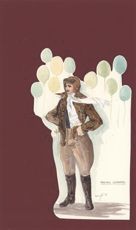 Costume design for person in an aviator suit