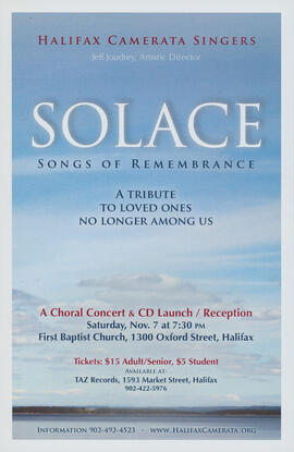 Solace : songs of remembrance : [poster]