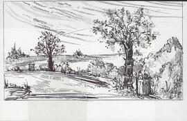 Design for scene with two trees
