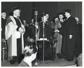 Photograph of Viscount Alexander of Tunis receiving an honorary degree