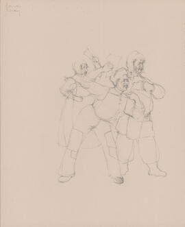 Costume design for two men and one woman