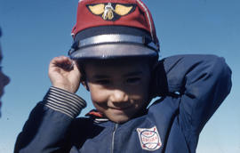 Photograph of a boy with a red cap in Fort Chimo, Quebec