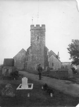 Photograph of Capt. S.J. MacLennan in front of St. Martin's Church